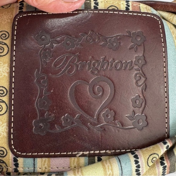 Brighton Wicker Women's Handbag Beige Croc Embossed Leather Heart Charm Purse - Picture 10 of 16